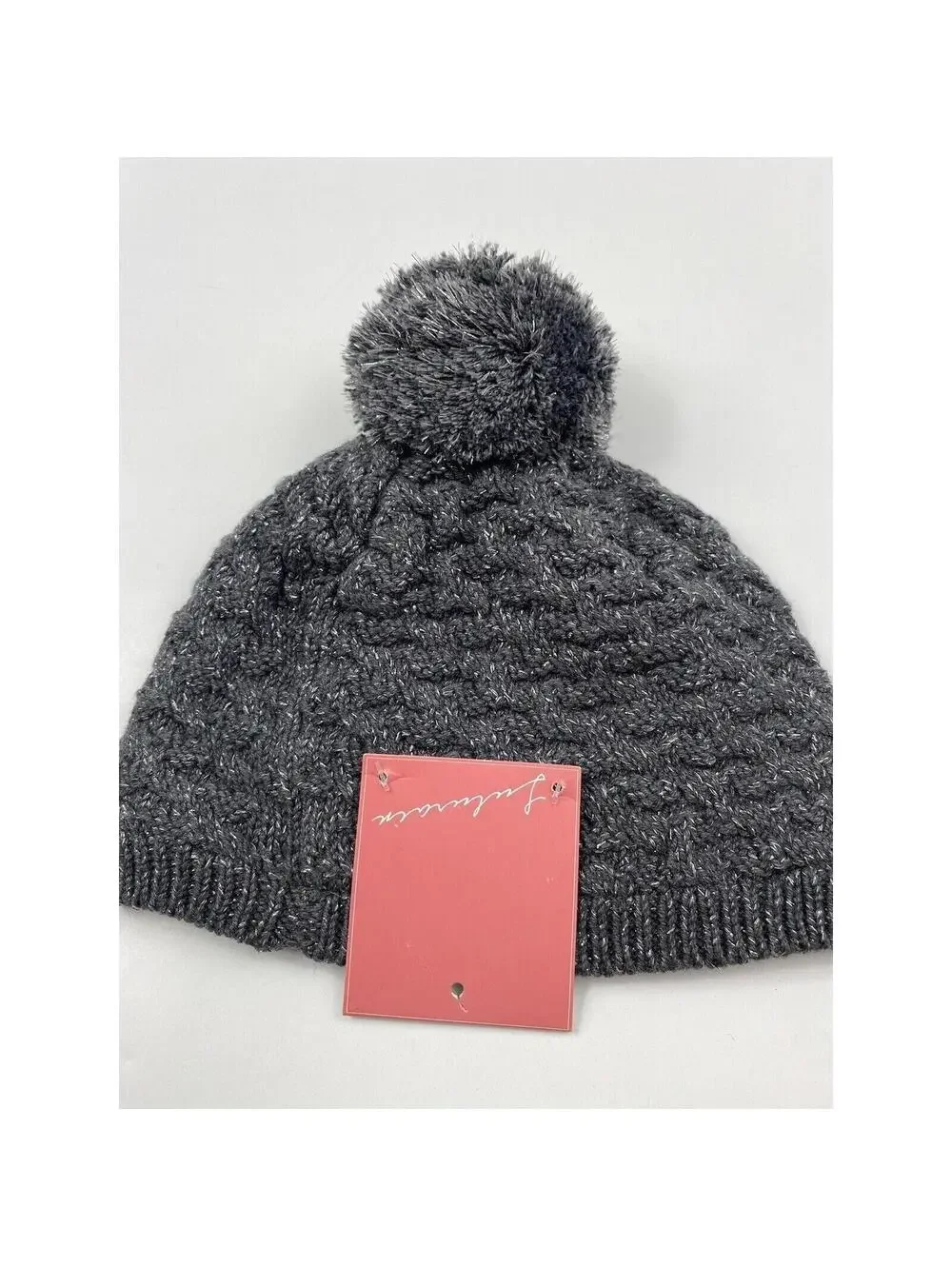 Girls 12 Winter Hat Dark Gray Pompom NWT Lulurain Cozy Knit Beanie New
